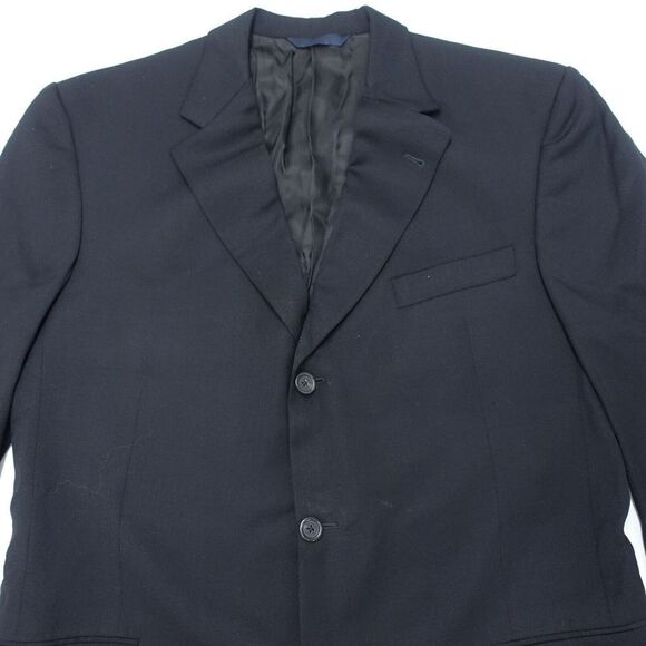 Burberry London Blazer Jacket Men's 42 Black Wool Single Breasted Notch Lapel - Picture 2 of 11